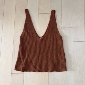 Le Lis Camel Brown Knit Tank Top